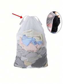 Túi lưới đa năng dung tích lớn có dây rút, túi giặt lưới, túi đựng đồ lót khi giặt, túi phơi đồ tái sử dụng, túi chuyên dụng cho máy giặt vải, có dây chun và khóa kéo, thích hợp để bảo vệ quần áo, áo sơ mi, tất và các loại quần áo khác. - trắng - Xem 15