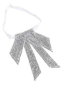 Corbata con cristales brillantes estilo Y2K, corbata de cristal anudada previamente para fiesta disco, concierto y estilo de ropa urbana - Multicolor - Ver 12