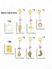 Fashionable Moon & Star Hair Clips, Suitable For Eid Al-Fitr - Gold - View 6