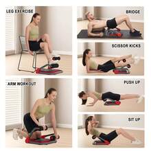 LIPETY Multi-Functional Ab Trainer, Mini Home Sit-Up Assistant, Portable Lazy Fitness Equipment For Abdominal Workout - 紅色 - 查看 8