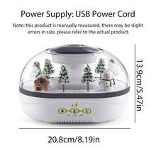 1pc USB Powered Simulated Raindrop Aroma Diffuser, Christmas-Themed Miniature Landscape Design, Warm Light Ambiance, 2 Timing Settings, Can Add Essential Oils, Compact Humidifier For Home & Office Use (Essential Oils Not Included) - White - View 11