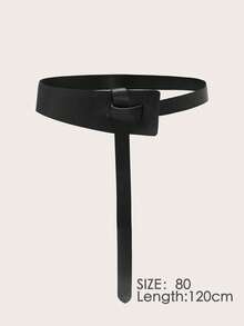 1pc Women's Versatile Waist Belt, Soft & Fashionable Knotted Wide Waist Cincher For Coats & Dresses - Diagonal Knot Waist Belt - View 11