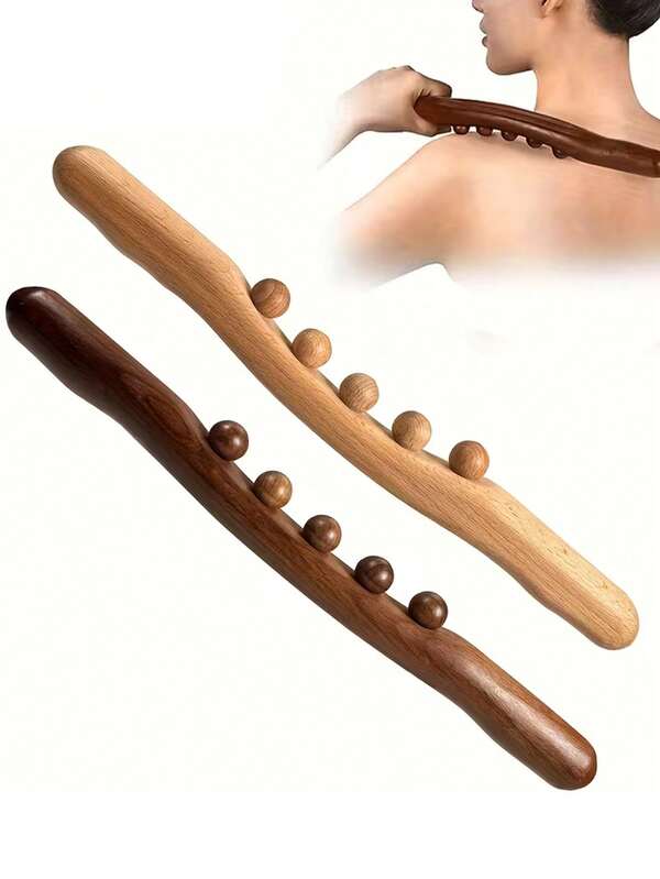 1pc Beechwood Massage Stick, Full Body Massage Rod, Scraping Stick For Meridian Massage, Abdominal Massage, Relaxation Tool