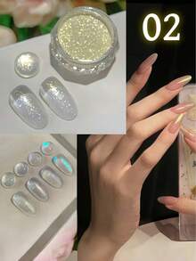 Polvo de arte de uñas con cristales de sal marina, polvo de brillo ultrarrefinado para escarchar uñas, manualidades para uñas, diseño de copos de nieve - Multicolor - Ver 21