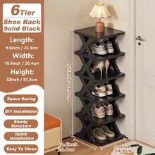 50/10/2/1 Pcs Adjustable Shoe Rack - Plastic Multi-Tier Shoe Shelf With Clear Plastic Shelves, Space-Saving Home Entryway, Closet And Bedroom Design, Easy Assembly, No Tools Required, Shoe Storage Organizer, Compact Shoe Rack, Sturdy - Multicolor - View 8