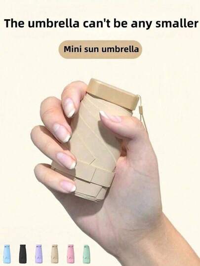 Mini Folding Umbrella, Pocket-Sized Portable Waterproof Travel Umbrella, Sun Umbrella, Ladies UV Protection Umbrella, 2-In-1 Mini Six-Fold Super Lightweight Portable Umbrella, Mini Travel Umbrella, Dual-Use Portable Umbrella, Windproof, 99% UV Protection, Unisex