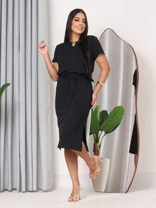 Casual Elegant Conservative / Modest Knot Beach - Negro - Ver 2