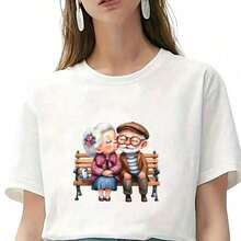 1pc/2pcs/3pcs Durable Long-Lasting Heat Transfer Stickers Of Kissing Elderly Couple, For DIY On T-Shirts, Sweatshirts, Jeans, Hoodies, Backpacks, Jackets, Handbags, Pillows - L+S - View 6