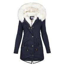 Women Sports Winter Coats - Navy Blue - View 1