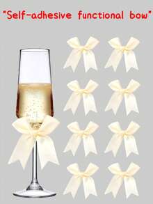 Decoración de lazo de cinta de satén rosa, empaque de regalo, adecuado para botellas de champán, pasteles, dulces, manualidades DIY, regalos, bodas, baby showers, despedidas de soltera, Navidad, cumpleaños, fiestas al aire libre, campamentos, Halloween y talla grande - Varios colores/estilos aleatorios - Ver 27