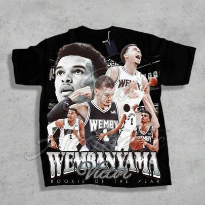 Limited Victor Wembanyama Rookie MVP Basketball Vintage Style Graphic Tee T-Shirt Unisex Men & Women.Jpg