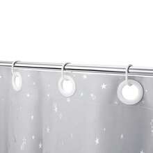 Plastic Shower Curtain Rings Hooks For Bathroom Shower Window Rod 24 Pack White - White - View 6