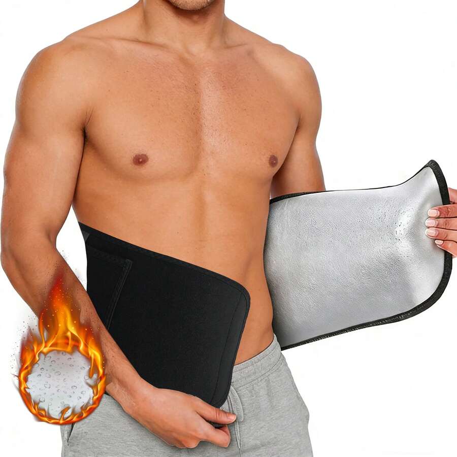 Black Sports Fitness Waist Belt, Lightweight Compact Pocket Waist Support, Waist Trimmer, Abdominal Slimming Belt - Black - View 1