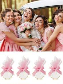 40/4 قطعة هدايا صغيرة للزفاف، أكياس هدايا شفافة باللون الأبيض/الوردي لمعطيات الزفاف، الحلوى، البسكويت، حفلات المناسبات، ديكور مركزي على الطاولة، مناسبة للأعراس وأحتفالات الزفاف والحفلات المتخصصة - متعدد الألوان - مشاهدة 6