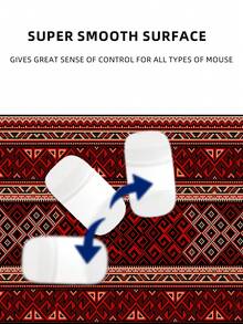 Bohemian Carpet Style Table Mat Bohemian Geometric Red Game Mouse Pad With Stitched Edge Non-Slip Rubber Base Big Mouse Pad Office Computer Keyboard Laptop Home - Multicolor - View 7