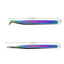 2pcs Stainless Steel Eyelash Tweezers, Multi-Functional Eyelash Tools - Multicolor - View 7