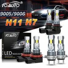 TOAUTO 2pcs H11 H7 9005 HB3 9006 HB4 Car CSP LED Fog Headlight Bulbs 6000K White Auto Fog Lamp Day Running Light - A - View 8