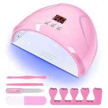 UV LED Nail Lamp Dryer With Smart Sensor, Suitable For Curing All Gel Nail Polish, Professional Nail Art Tool - Pink - View 9