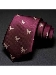 3pcs Animal Print Neckties, Suitable For Suit Jackets - Navy Blue - View 9