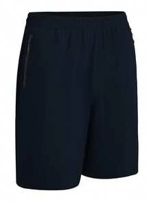 Two-Pack Of Men's Elastic Athletic Shorts With An Elastic Waistband And Zippered Pockets. Suitable For Sports, Fitness, Hiking, Outdoor Activities, Basketball, Soccer, Golf, Etc. A Great Gift For Men, Especially For Valentine's Day. - 酒紅+藏青 - 查看 8