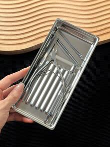 Stainless Steel Nail Art Tool Organizer Tray With Slots, Disinfection Tray, Thick Cleaning Tray, Display Tray - Multicolor - View 2
