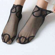 New High-Quality Summer Fashion Women's Thin Anti Slip Mesh Lace Transparent Short Socks - Multicolor - View 17