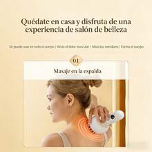 Masajeador de Drenaje Linfático y Herramienta de Masaje Anticelulitis, Ayuda a Reducir Estirés y Celulitis, para Piernas, Brazos y Abdomen, Máquina de Modelado Corporal con Microcorriente, Luz, Calor y Vibración - Blanco - Ver 6