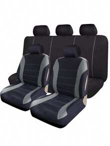Funda para asiento de coche de tela de poliéster transpirable, ajuste universal para la mayoría de coches, SUV y camionetas - Conjunto completo - Ver 4