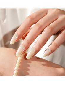 一盒20片装，天然持久经典情人节DIY珍珠浅绿色极光美甲凝胶贴纸，适用于长指甲，UV固化，易于粘贴和卸除。 - 彩色 - 查看 5