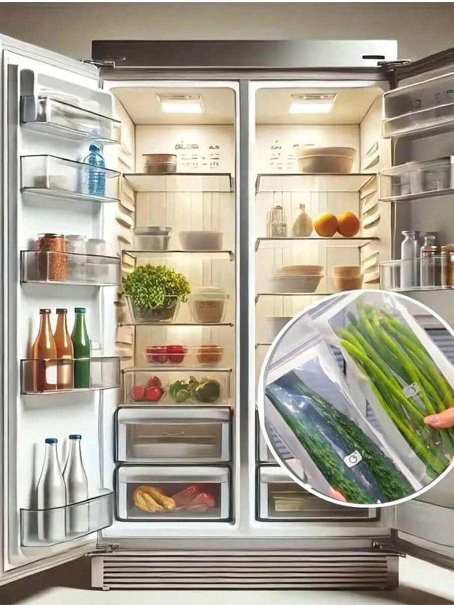 Food Storage Freezer Bag, Long Strip Moisture-Proof Seal Bag, Thickened Double-Grip Sealing Bag With Closure - Multicolor - View 1