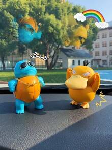 Pokémon Funny Car Ornaments - And Squirtle Figurines. The Funny Combination Of Squirtle And Cute Features A , Cool, And Lovely Design - Multicolor - View 1