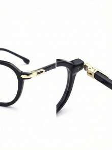 Retro Round Eyeglass Frame In Acetate And Metal - Unisex Geek Chic Style - 咖啡棕 - 查看 4