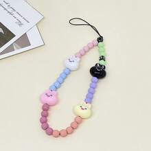 New Year Bestseller Phone Lanyard, Blue Series Pearl Beaded Bracelet Strap, Women's Phone Charm, Celebrity Same Style, Colorful Rabbit Beaded Wrist Strap, Phone Decor Compatible With Android And Most Smartphone,Gifts For Mother, Family, Friends, Kids, Birthday, Holiday Phone Chain - Multicolor - View 2