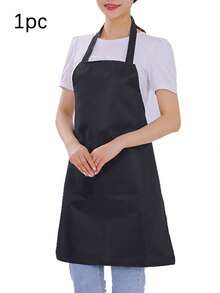 1/3/5pcs Women Polyester Aprons, Bib Style Aprons, Simple Black Aprons With Pockets, Thickened Waist Aprons With 2 Pockets, Fashionable Housework Aprons, Cooking Kitchen Aprons, Barbecue & Painting Aprons - Multicolor - View 13