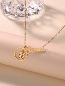 1 PC Custom Love Name Necklaces For Women Gold Plated Personalized Name Stainless Steel Name Couple Necklace Party Wedding Valentine's Day Jewelry Gift - Multicolor - View 5