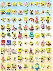 SpongeBob SquarePants 90 szt. naklejek dekoracyjnych z motywem SpongeBoba, nadających się do personalizacji etui na telefony, laptopów, tabletów, butelek na wodę, bagażu i nie tylko. Doskonałe do prac rękodzielniczych dzieci, dekoracji kartek, rozwijania zdolności manualnych i poczucia estetyki. - Jeden rozmiar pasuje do wszystkich - Zobacz 4