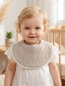 6pcs/Set Candy Color Soft Cotton Cute Baby Bibs, Suitable For Daily Use In All Seasons - Multicolor - View 4