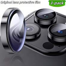 3 Stücke - Original Kameraobjektiv-Schutz geeignet für 11/12/13/14/15/16/17 Serie, perfekt nachgebildete Kameraobjektiv-Textur - Schwarz - Übersicht 2