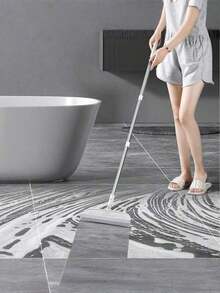 1pcs Multi-Functional Floor And Glass Scraping Broom. This Is An Excellent Floor Cleaning Broom Made Of Silicone Material, Equipped With A 51.77-Inch Long Handle, Which Can Clean High Places Effectively. It Is Suitable For Carpets, Bathroom Tiles, Floors And Garages. It Is An Essential Tool For Household Cleaning And A Cleaning Utensil. - A - 查看 1