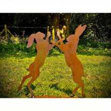 1 Piece Of Metal Rust Brown Rabbit Ground Insert, Easter Rabbit Silhouette Insert Garden Grass Flowerpot Holiday Decoration Item - Rabbit - View 2