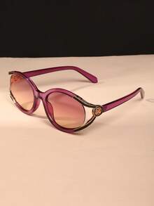Ochelari de soare ovali din metal, la modă și versatili, stil stradal, design retro pentru femei, ochelari de soare Cat Eye de înaltă calitate pentru bărbați și femei, potriviți pentru zi cu zi, petrecere, plajă și vacanță - Multicolor - Vizualizare 11