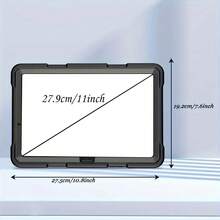 1个，兼容Tab A11+ Plus/A9+ 11英寸（2025/2023款），防震硬质保护套，带360°旋转手带和支架，适用于Tab A11+/A9 Plus平板电脑，黑色 - 黑+紅 - 查看 5