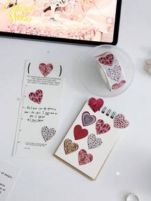 1000pcs/Roll Shiny Heart Stickers, 1 Inch Heart Shaped Stickers, Love Labels For Valentine's Day, Mother's Day, Wedding, Envelope & Gift Packaging Decor, Teacher Easter Gifts Back To School Valentine's Day - Multicolor - View 3