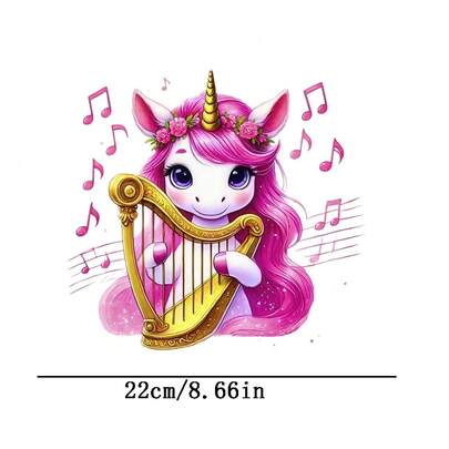 1pc/2pcs/3pcs Unicorn Pattern Heat Transfer Stickers, DIY Iron-On Patches, Suitable For T-Shirt Making, Pillow Decor, Backpack, Cushion, Pants, Sofa Cover, Waterproof And Fade-Resistant