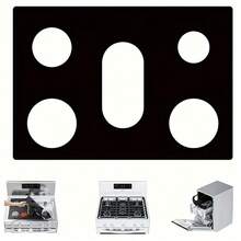 1 Piece Kitchen Gas Stove Protector Mat - Heat Resistant, Non-Stick, Easy To Clean, High Temperature Resistant, 0.2 Mm Thick Cooking Surface Liner, Cleaning Enhancer | Modern Kitchen Tools | Heat Resistant Plastic, Stove Top Protector - 黑色 - 查看 10