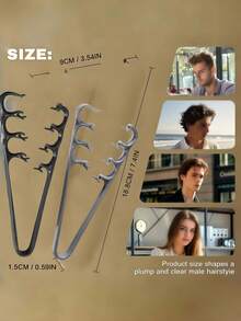 Styling Combs, Texture Combs, Fluffy Wide-Toothed Styling Combs, Best Hair Styling Tools, Fluffy Styling Tools, Bangs Gap Trimming Accessories.Travel Holiday Essentials, Brush, Hair Brush, Wooden Comb, Hair Brush, Mini Hair Brush, Detangling Brush - Multicolor - View 2