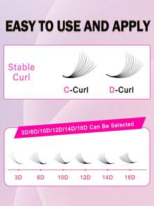 15 pares de extensiones de pestañas postizas precurvadas 3D 6D 10D 12D 14D 16D con base puntiaguda, efecto de pestañas de visón sintético esponjoso y rizado, hechas a mano - D - Ver 4