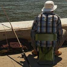 1pc Portable Folding Fishing Chair With Cooler Bag - Lightweight Outdoor Stool, Compact Foldable Design, Suitable For Fishing, Hunting, Beach, Camping, With Portability And Beverage Storage Function - Multicolor - View 3