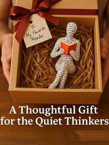 2pcs/Set (1 Hat And 1 Statue) Thinking Woman Reading Statue, Multipurpose Home Decor, Handmade Resin Crafts, Handcrafted Collectible/Gift - Reader - View 4