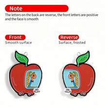 可爱昆虫吊坠耳环，2D扁平苹果造型，时尚饰品，派对礼物，节日礼物，送给家人和朋友的理想之选 - 一對 - 查看 3